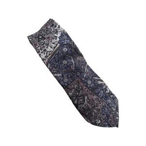 Damon Pastel Paisley Floral Vintage Silk Tie, Italian Silk Tie Light Blue, Cream